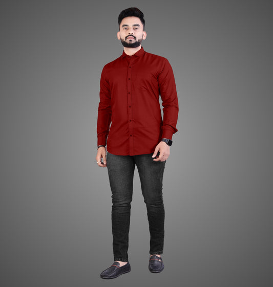 Men's Premium Cotton Blend Full Sleeve Formal Shirt – Slim Fit, Office Wear