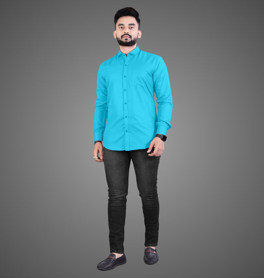 Men's Premium Cotton Blend Full Sleeve Formal Shirt – Slim Fit, Office Wear