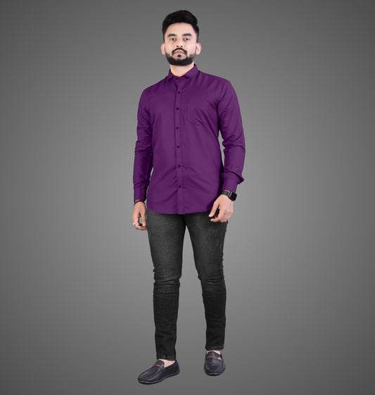 Men's Premium Cotton Blend Full Sleeve Formal Shirt – Slim Fit, Office Wear