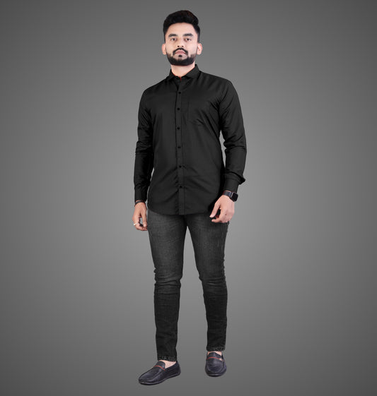 Men's Premium Cotton Blend Full Sleeve Formal Shirt – Slim Fit, Office Wear