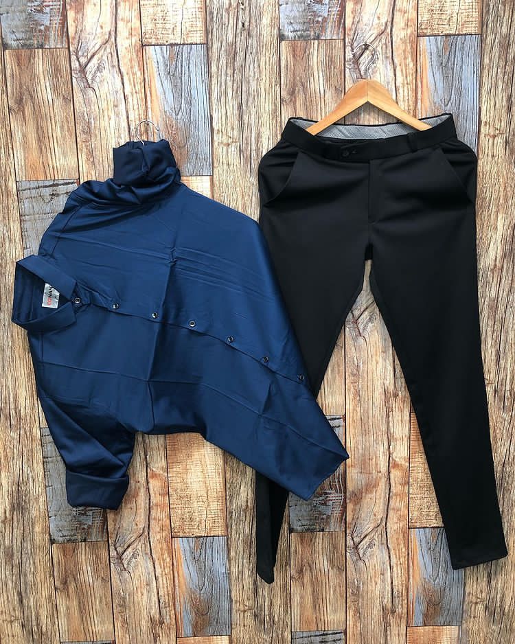 Men's Full Sleeve Formal Shirt & Lycra Pant Combo