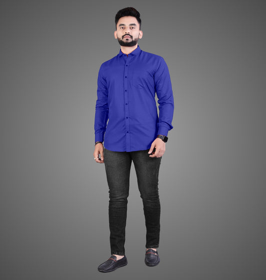 Men's Premium Cotton Blend Full Sleeve Formal Shirt – Slim Fit, Office Wear