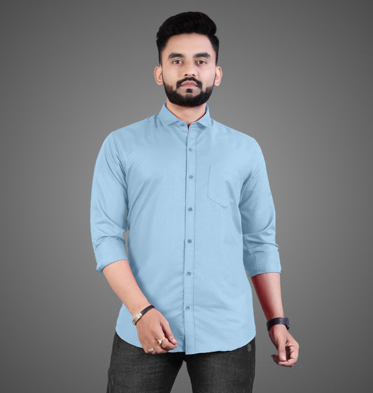 Men's Premium Cotton Blend Full Sleeve Formal Shirt – Slim Fit, Office Wear