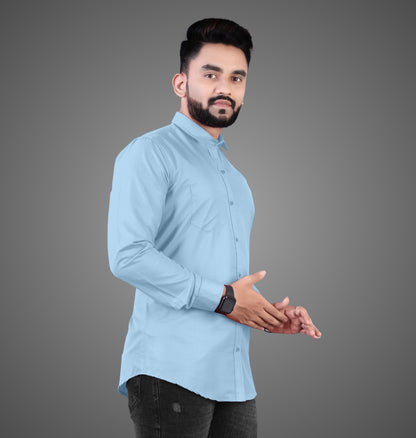 Men's Premium Cotton Blend Full Sleeve Formal Shirt – Slim Fit, Office Wear