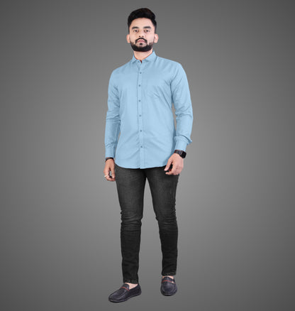 Men's Premium Cotton Blend Full Sleeve Formal Shirt – Slim Fit, Office Wear
