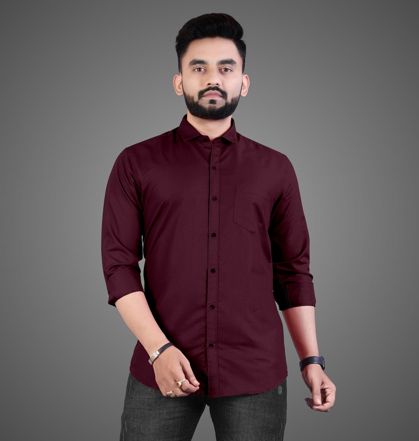 Men's Premium Cotton Blend Full Sleeve Formal Shirt – Slim Fit, Office Wear