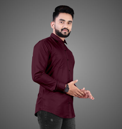Men's Premium Cotton Blend Full Sleeve Formal Shirt – Slim Fit, Office Wear