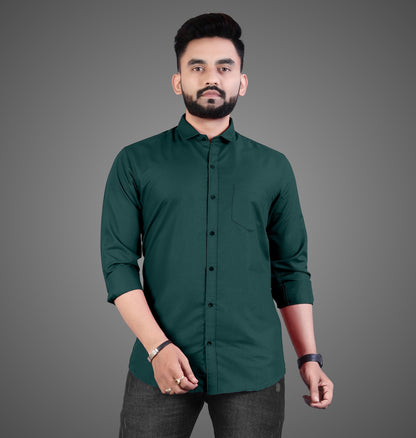 Men's Premium Cotton Blend Full Sleeve Formal Shirt – Slim Fit, Office Wear