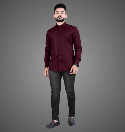 Men's Premium Cotton Blend Full Sleeve Formal Shirt – Slim Fit, Office Wear