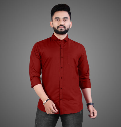 Men's Premium Cotton Blend Full Sleeve Formal Shirt – Slim Fit, Office Wear
