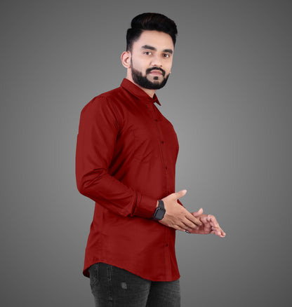 Men's Premium Cotton Blend Full Sleeve Formal Shirt – Slim Fit, Office Wear