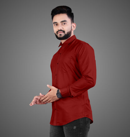 Men's Premium Cotton Blend Full Sleeve Formal Shirt – Slim Fit, Office Wear
