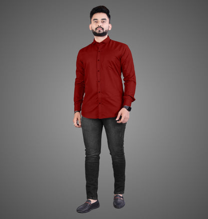 Men's Premium Cotton Blend Full Sleeve Formal Shirt – Slim Fit, Office Wear
