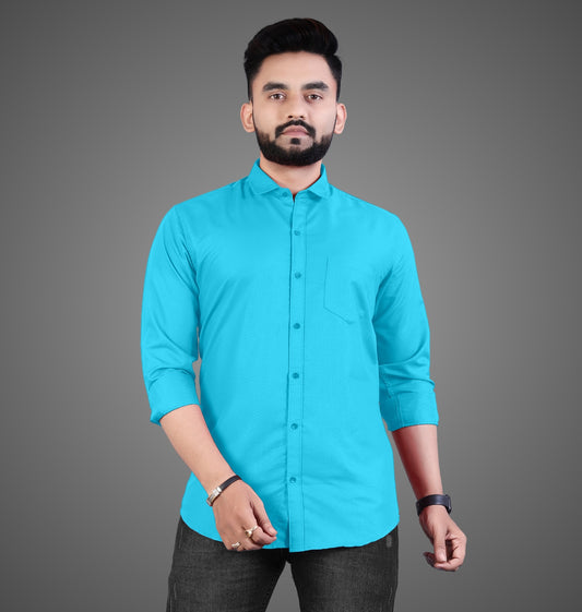 Men's Premium Cotton Blend Full Sleeve Formal Shirt – Slim Fit, Office Wear
