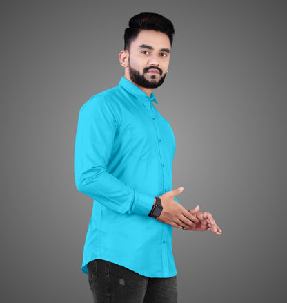 Men's Premium Cotton Blend Full Sleeve Formal Shirt – Slim Fit, Office Wear