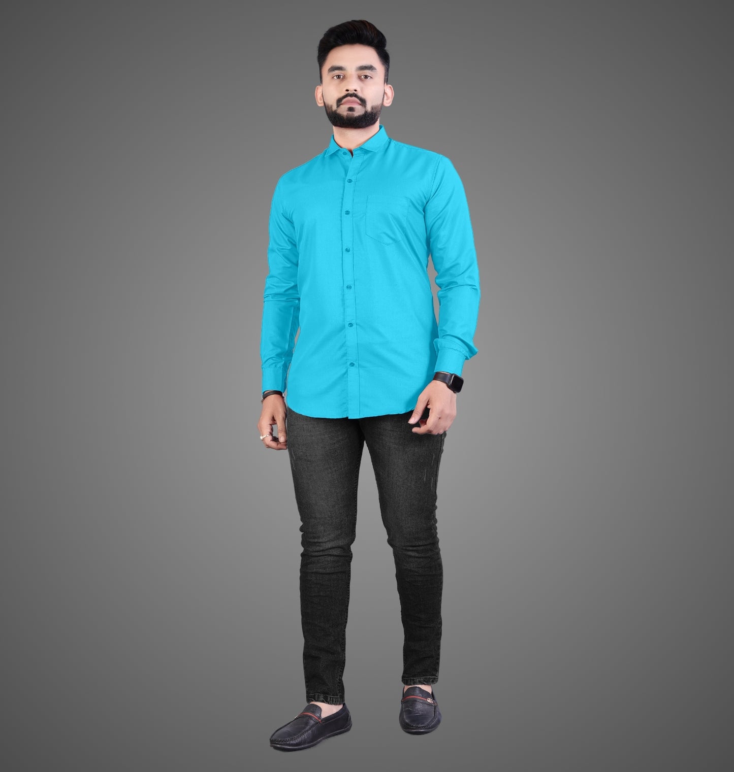 Men's Premium Cotton Blend Full Sleeve Formal Shirt – Slim Fit, Office Wear