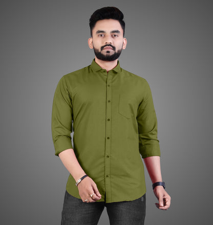 Men's Premium Cotton Blend Full Sleeve Formal Shirt – Slim Fit, Office Wear