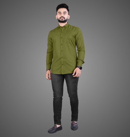 Men's Premium Cotton Blend Full Sleeve Formal Shirt – Slim Fit, Office Wear
