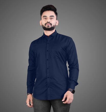 Men's Premium Cotton Blend Full Sleeve Formal Shirt – Slim Fit, Office Wear