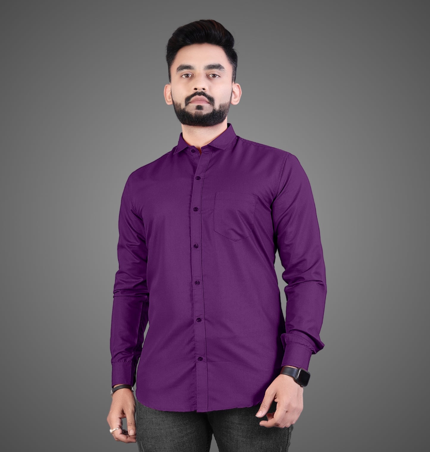 Men's Premium Cotton Blend Full Sleeve Formal Shirt – Slim Fit, Office Wear