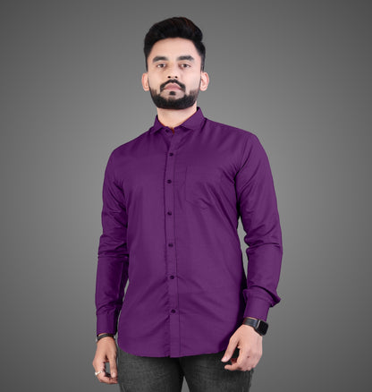 Men's Premium Cotton Blend Full Sleeve Formal Shirt – Slim Fit, Office Wear