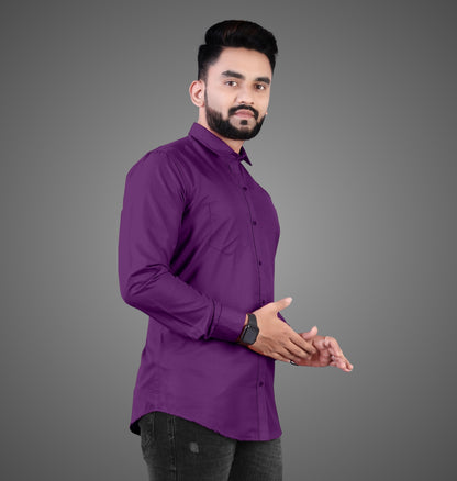 Men's Premium Cotton Blend Full Sleeve Formal Shirt – Slim Fit, Office Wear