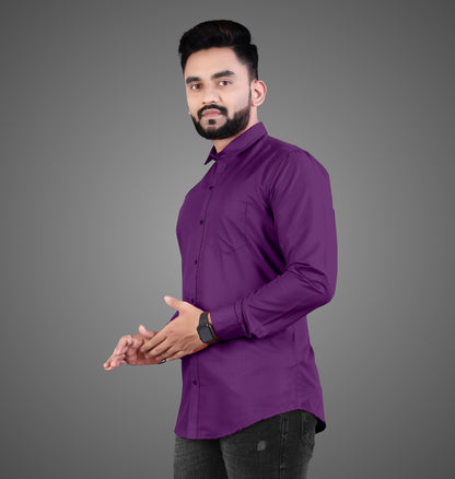 Men's Premium Cotton Blend Full Sleeve Formal Shirt – Slim Fit, Office Wear
