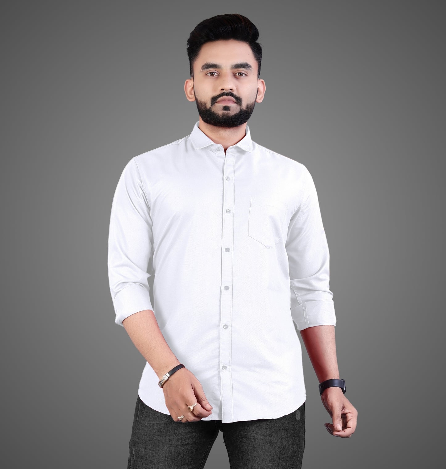 Men's Premium Cotton Blend Full Sleeve Formal Shirt – Slim Fit, Office Wear