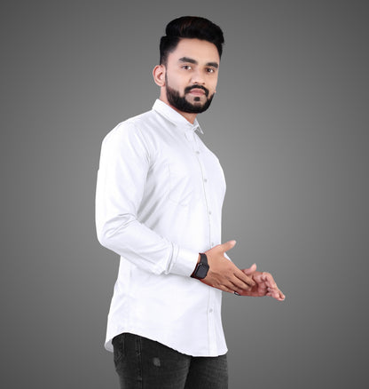 Men's Premium Cotton Blend Full Sleeve Formal Shirt – Slim Fit, Office Wear
