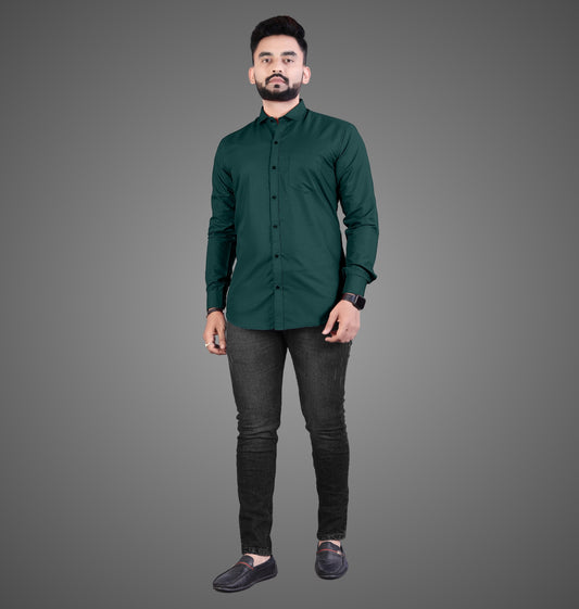 Men's Premium Cotton Blend Full Sleeve Formal Shirt – Slim Fit, Office Wear