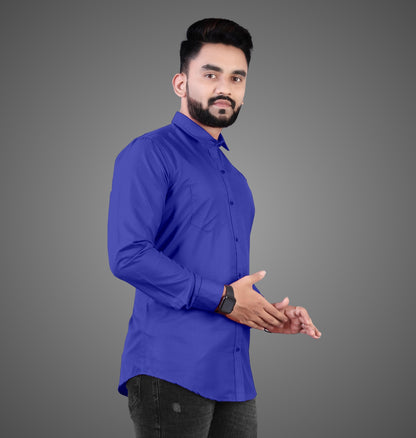 Men's Premium Cotton Blend Full Sleeve Formal Shirt – Slim Fit, Office Wear
