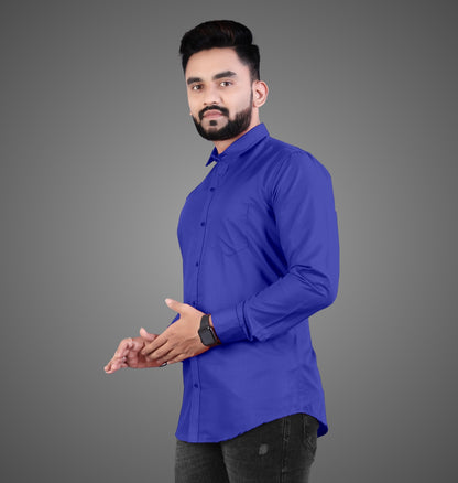 Men's Premium Cotton Blend Full Sleeve Formal Shirt – Slim Fit, Office Wear