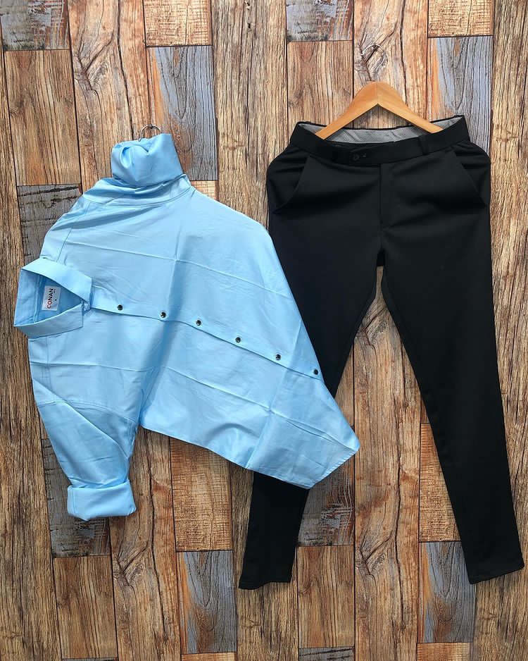 Men's Full Sleeve Formal Shirt & Lycra Pant Combo