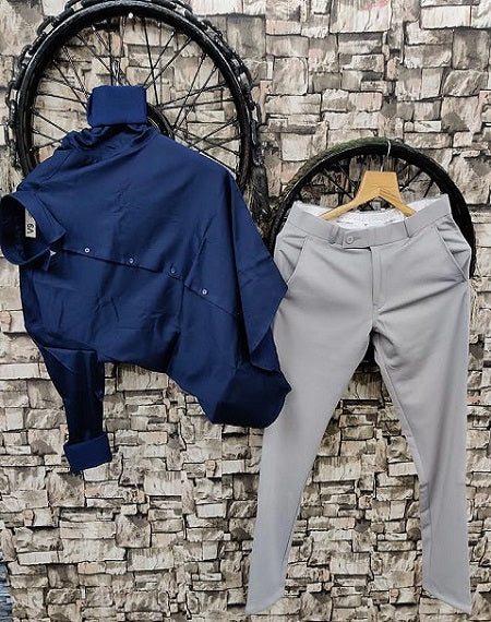 Men's Full Sleeve Formal Shirt & Lycra Pant Combo